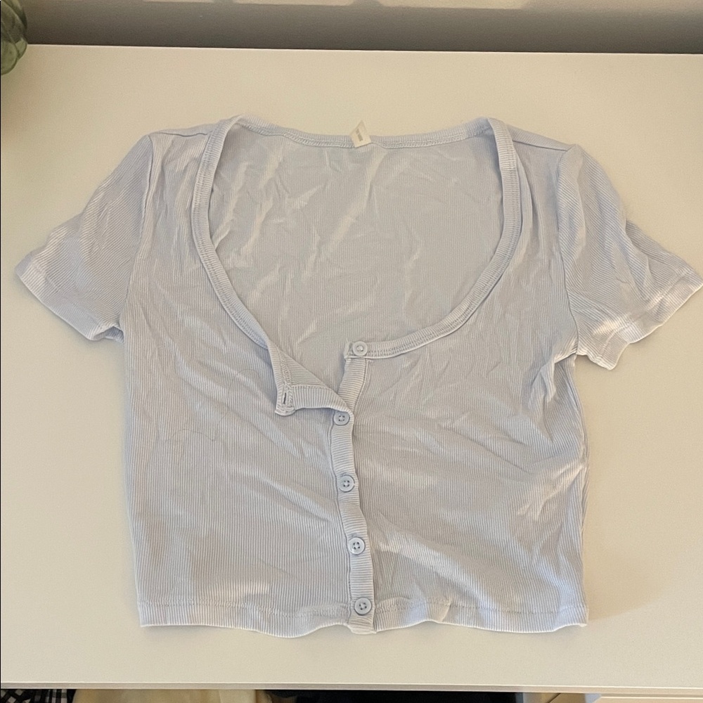 Sunday Best Light Blue Crop Top